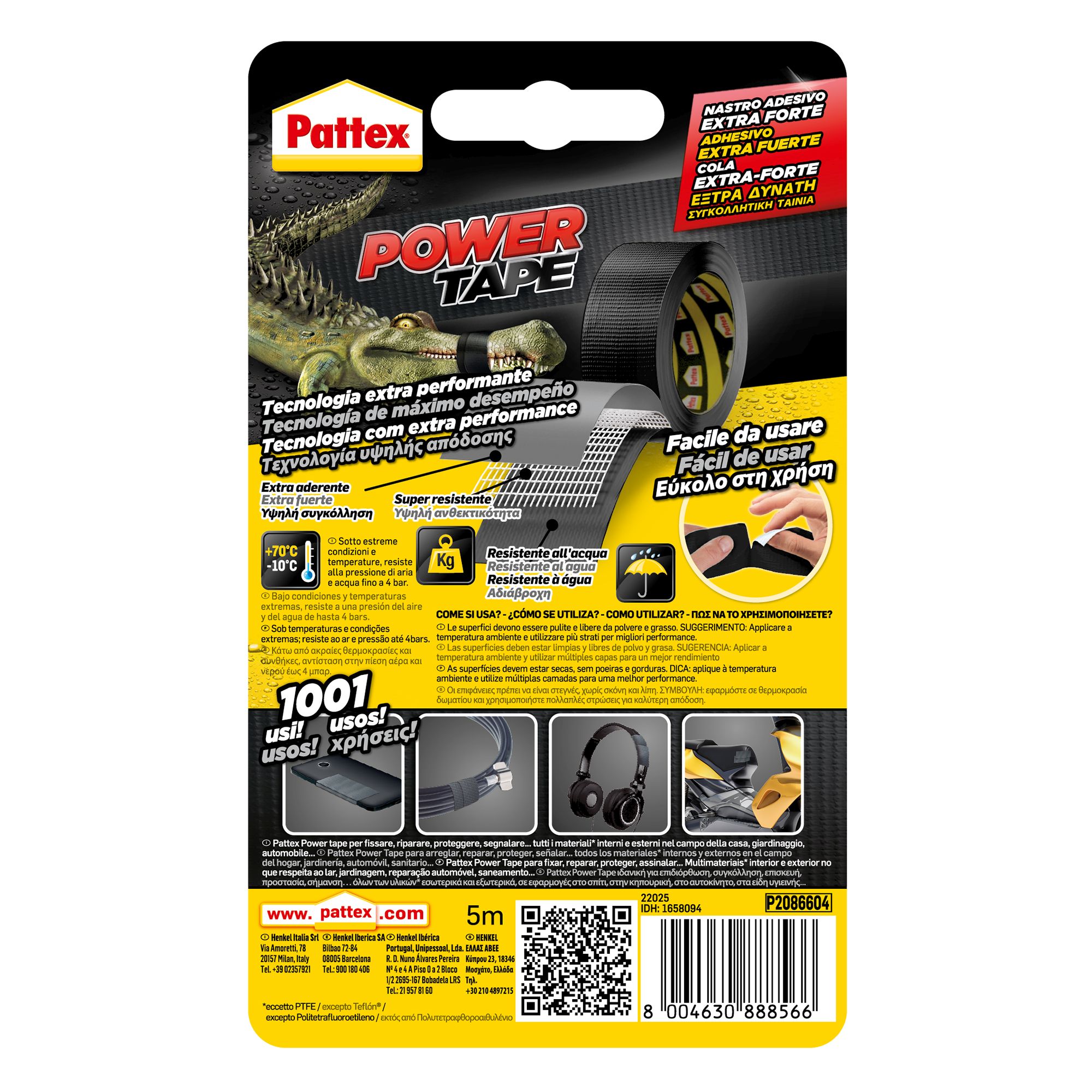 Pattex Power Tape Bl 50x5 m Negro